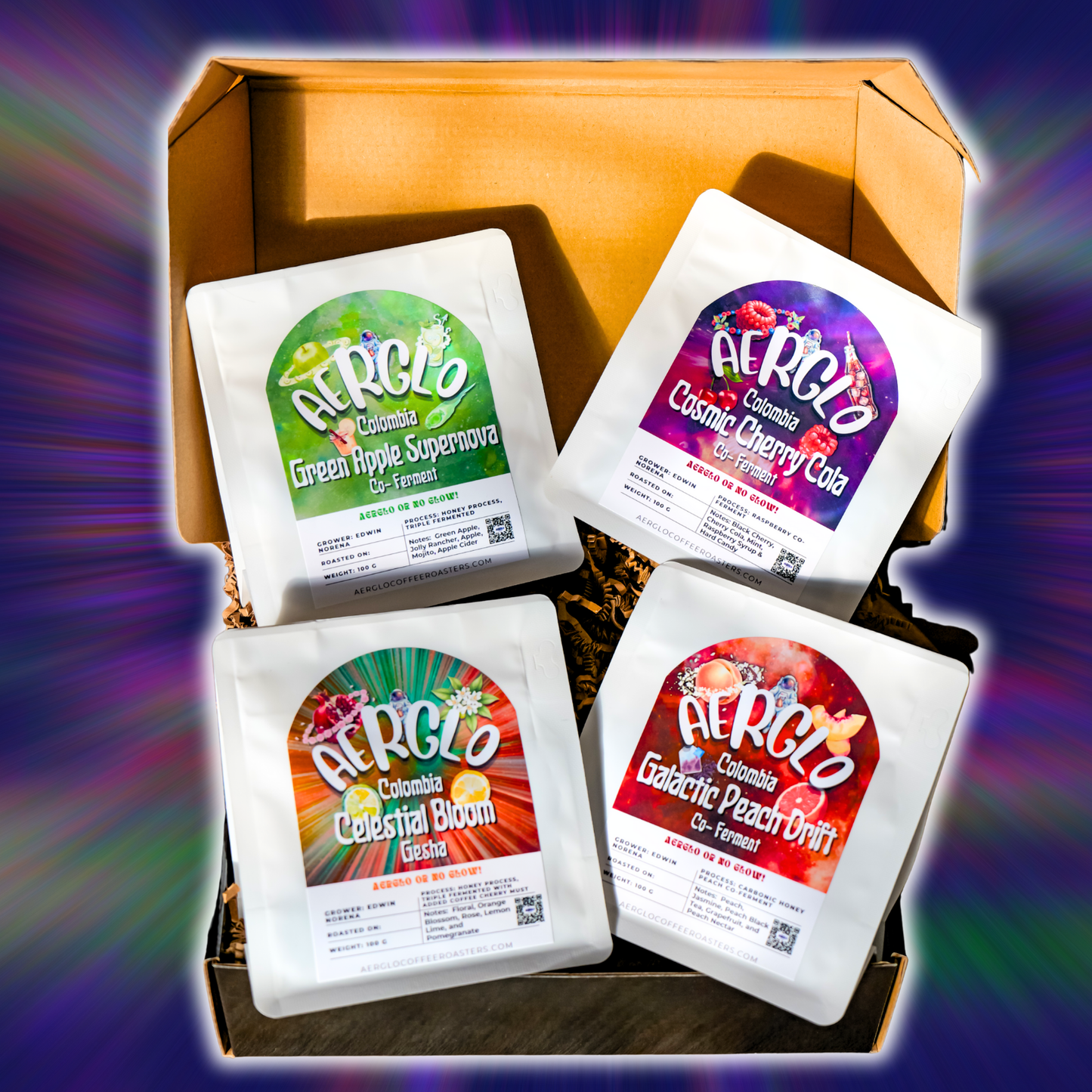 Edwin Noreña (4 Pack) Box - Co-Ferments & Inoculated Carbonic Honey Gesha